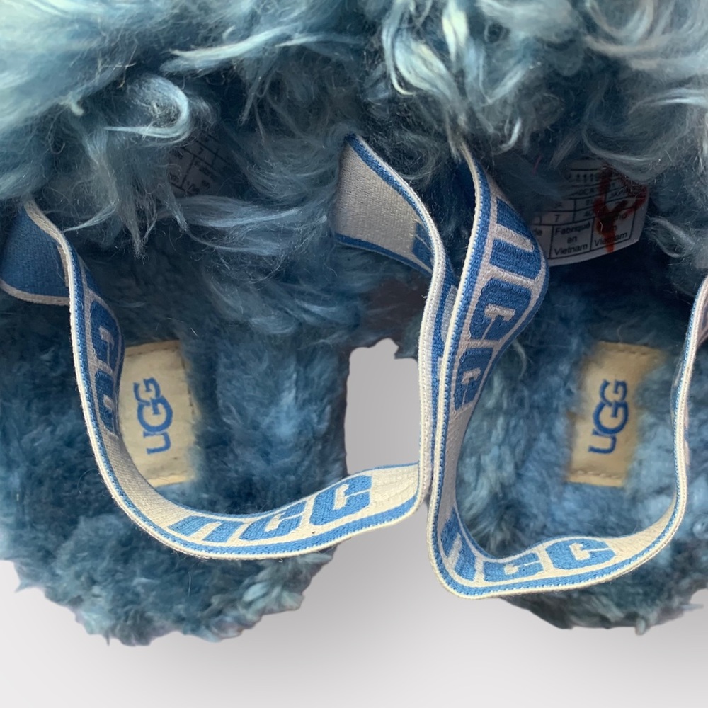 New NWoT UGG Women's FLUFF SUGAR SANDAL Blue Slipper Slide READ DESCRIPTION! - Picture 6 of 8
